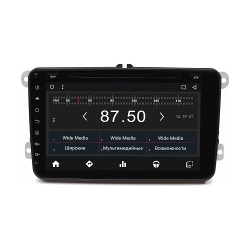 Штатная магнитола VW, Skoda, Seat овальная универсальная Wide Media WM-VS8A803NBd-2/32