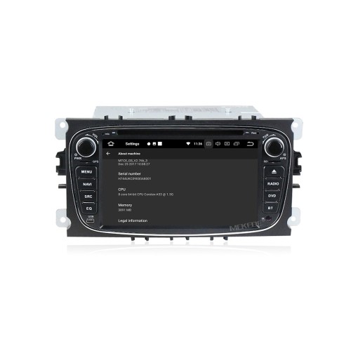 Штатная магнитола CarMedia MKD-F746B-P6-8 для Ford Focus 2, Transit на Android 10.0