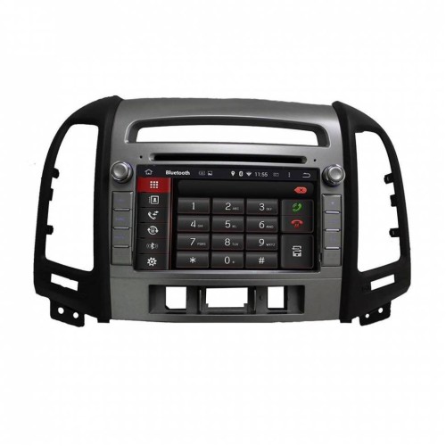 Штатная магнитола CarMedia KD-7021-P5 для Hyundai Santa Fe 2006-2010 (3 отверстия под кнопки) на Android 9.0