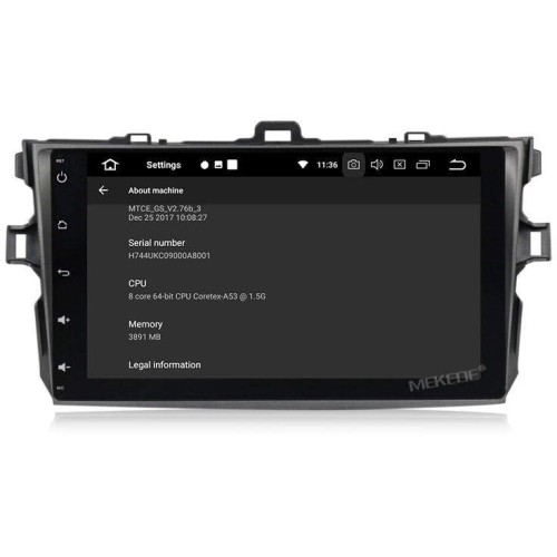 Штатная магнитола CarMedia MKD-T945-P6 для Toyota Corolla X 2006-2013 на Android 10.0