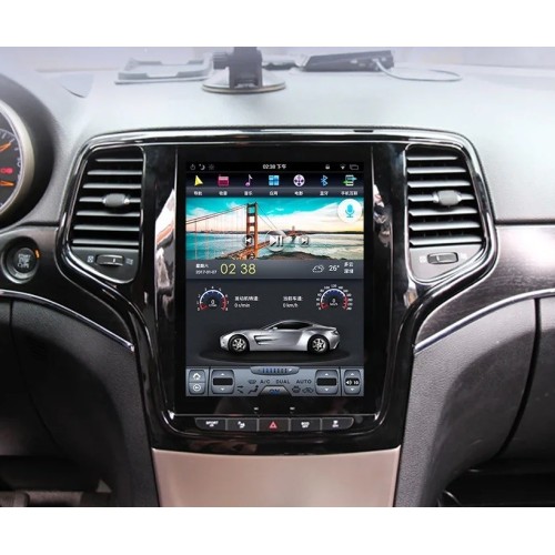 Магнитола Тесла CarMedia ZF-1217B-DSP Tesla-Style для Jeep Grand Cherokee 2013+ (рамка цвет: черная) на Android 9.0