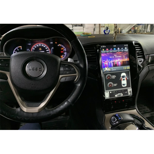 Магнитола Тесла CarMedia ZF-1823B-DSP Tesla-Style для JEEP Grand Cherokee 2013+ (Черная)
