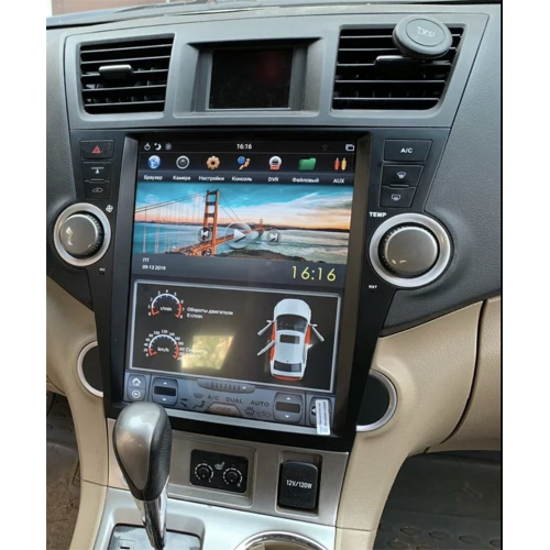 Магнитола Тесла CarMedia ZF-1225-DSP Tesla-Style для Toyota Highlander 2007-2013 U40 на Android 9.0