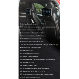 Монитор подвесной на подголовник Parafar Tech11 Android 6.0 экран 10,8 дюйма (1+8Гб)