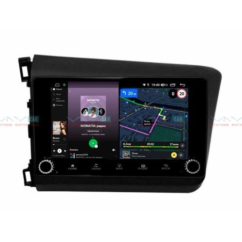 Штатная магнитола VAYCAR 10V4R 4/64 ГБ крутилки для Honda Civic 2012-2015 на Android 10.0