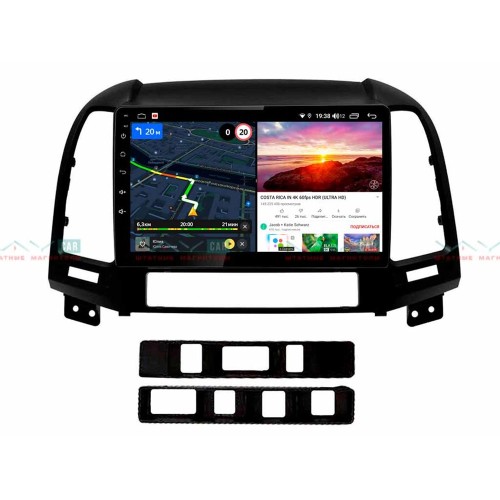 Штатная магнитола VAYCAR 09V6 6/128 ГБ для Hyundai Santa Fe III 2005-2012 на Android 10.0