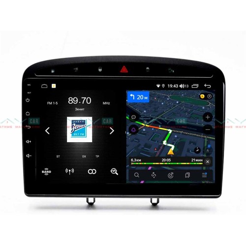 Штатная магнитола VAYCAR 09V4 4/64 ГБ для Peugeot 308 I 2007-2015, 408 2012-2017 на Android 10.0