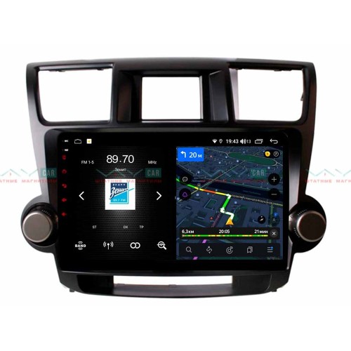 Штатная магнитола VAYCAR 10V4 4/64 ГБ для Toyota Highlander (U40) 2007-2013 на Android 10.0