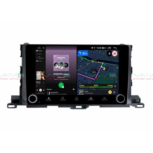Штатная магнитола VAYCAR 10V4R 4/64 ГБ крутилки для Toyota Highlander (U50) 2014-2019 на Android 10.0
