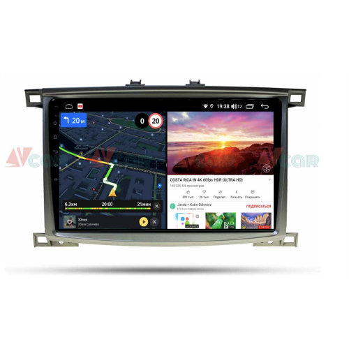 Штатная магнитола VAYCAR 10V6 6/128 ГБ для Toyota Land Cruiser 100 2002-2007 на Android 10.0