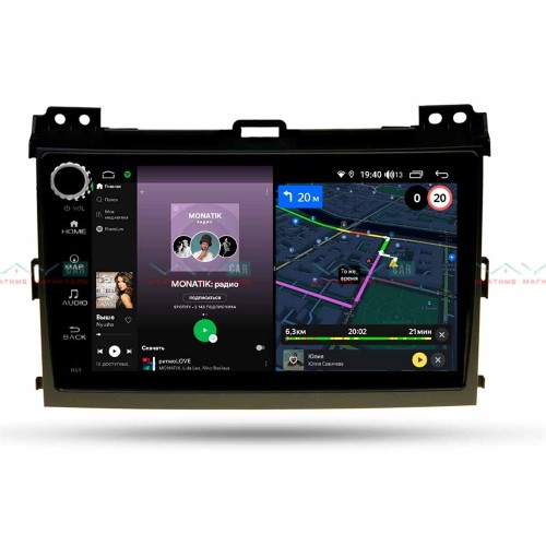 Штатная магнитола VAYCAR 09V4R 4/64 ГБ крутилки для Toyota Land Cruiser Prado 120 2002-2009 на Android 10.0