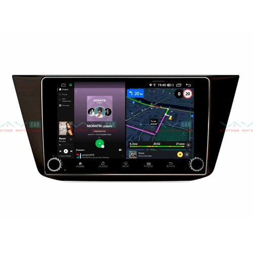 Штатная магнитола VAYCAR 10V4R 4/64 ГБ крутилки для Volkswagen Tiguan 2016+ на Android 10.0