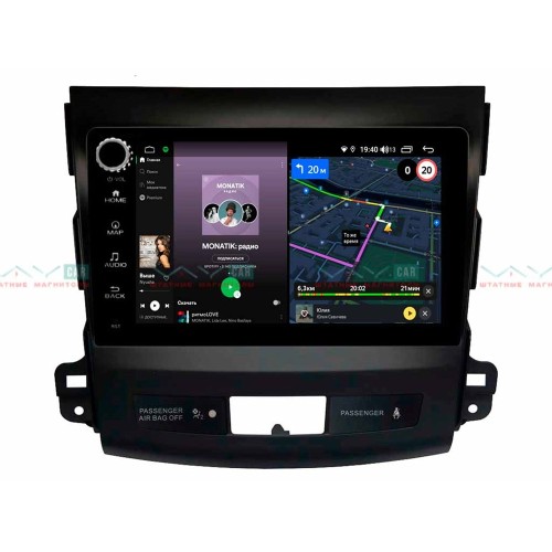 Штатная магнитола VAYCAR 09V4R 4/64 ГБ крутилки для Mitsubishi Outlander II (XL) 2006-2012 на Android 10.0