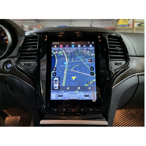 Магнитола Тесла CarMedia ZF-1217B-DSP Tesla-Style для Jeep Grand Cherokee 2013+ (рамка цвет: черная) на Android 9.0