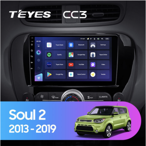 Штатная магнитола Teyes CC3 3/32 GB для KIA Soul II 2013-2019 на Android 10.0