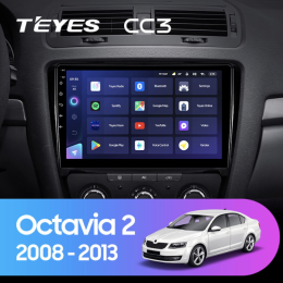 Штатная магнитола Teyes CC3 4/64 ГБ для Skoda Octavia II (A5) 2004-2013 на Android 10.0