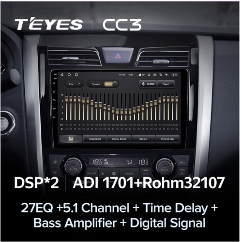 Штатная магнитола Teyes CC3 3/32 GB для Nissan Teana III 2014-2021 на Android 10.0