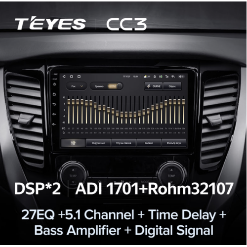 Штатная магнитола Teyes CC3 4/64 ГБ для Mitsubishi Pajero Sport III 2015-2021 на Android 10.0