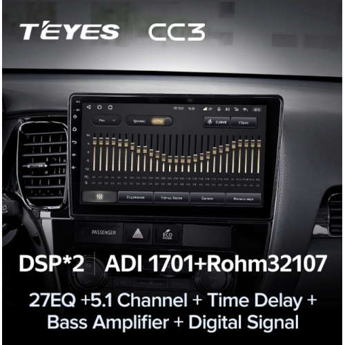 Штатная магнитола Teyes CC3 3/32 GB для Mitsubishi Outlander III 2013-2020 на Android 10.0