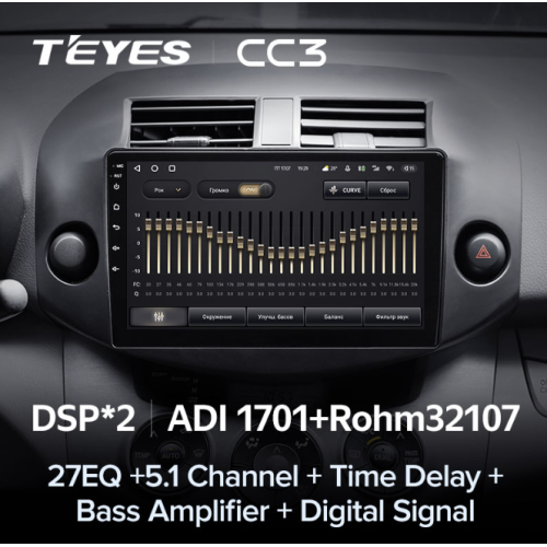 Штатная магнитола Teyes CC3 3/32 GB для Toyota RAV4 (XA30) 2006-2013 на Android 10.0
