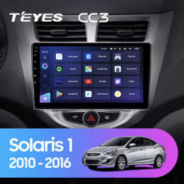 Штатная магнитола Teyes CC3 4/64 ГБ для Hyundai Solaris I 2011-2017 на Android 10.0