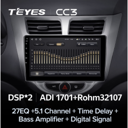 Штатная магнитола Teyes CC3 4/64 ГБ для Hyundai Solaris I 2011-2017 на Android 10.0