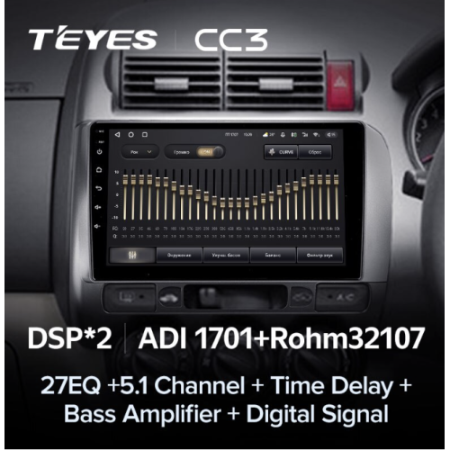 Штатная магнитола Teyes CC3 4/64 ГБ для Honda Fit, Jazz 2001 - 2007 на Android 10.0
