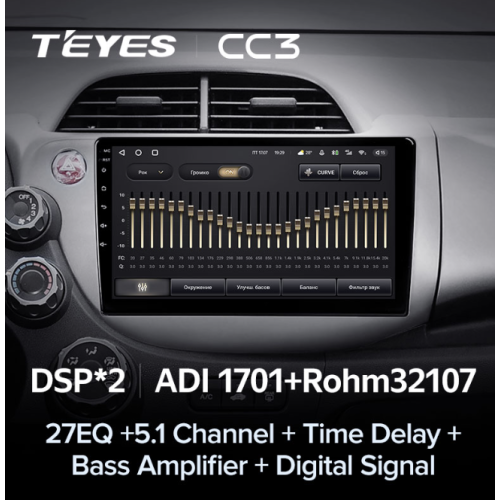 Штатная магнитола Teyes CC3 4/64 ГБ для Honda Fit 2007-2014 на Android 10.0