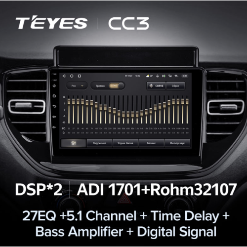 Штатная магнитола Teyes CC3 3/32 GB для Hyundai Solaris 2020+ на Android 10.0