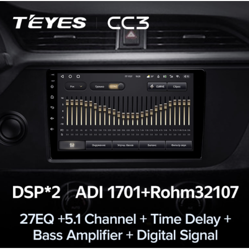 Штатная магнитола Teyes CC3 4/64 ГБ для KIA Rio IV 2020-2023 на Android 10.0
