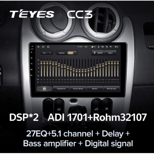 Штатная магнитола Teyes CC3 3/32 GB для Renault Logan, Sandero 2009-2013 на Android 10.0