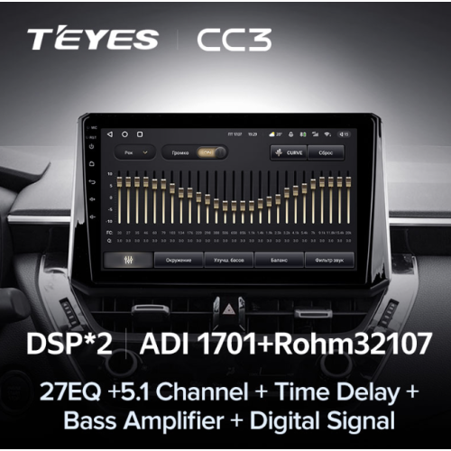 Штатная магнитола Teyes CC3 4/64 ГБ для Toyota Corolla XII 2019-2025 на Android 10.0