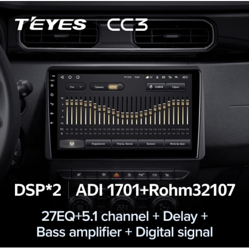 Штатная магнитола Teyes CC3 3/32 GB для Renault Duster 2020+ на Android 10.0