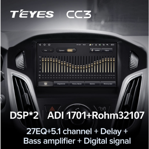 Штатная магнитола Teyes CC3 6/128 ГБ для Ford Focus 3 (2015+) на Android 10.0