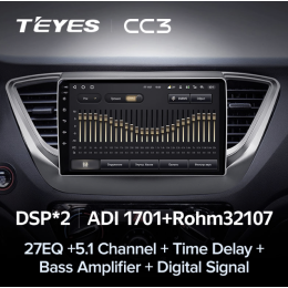 Штатная магнитола Teyes CC3 6/128 ГБ для Hyundai Solaris II 2017-2020 на Android 10.0