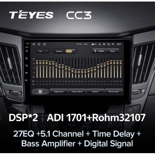 Штатная магнитола Teyes CC3 6/128 ГБ для Hyundai Sonata VI (YF) 2009-2014 на Android 10.0
