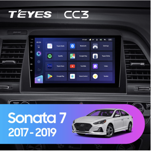 Штатная магнитола Teyes CC3 6/128 ГБ для Hyundai Sonata VII (LF) 2017-2019 на Android 10.0