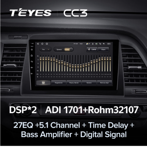 Штатная магнитола Teyes CC3 6/128 ГБ для Hyundai Sonata VII (LF) 2017-2019 на Android 10.0