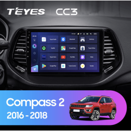Штатная магнитола Teyes CC3 6/128 ГБ для Jeep Compass II 2017-2024 на Android 10.0