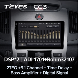 Штатная магнитола Teyes CC3 6/128 ГБ для Kia Cerato II 2009-2013 для авто с кондиционером на Android 10.0