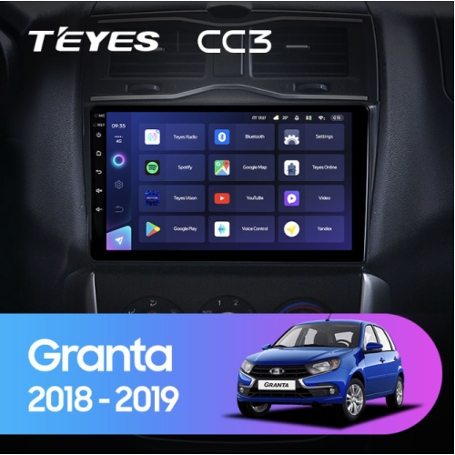 Штатная магнитола Teyes CC3 6/128 ГБ для LADA Granta Cross 2018-2025 на Android 10.0