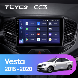 Штатная магнитола Teyes CC3 6/128 ГБ для Lada Vesta 2015-2022 на Android 10.0