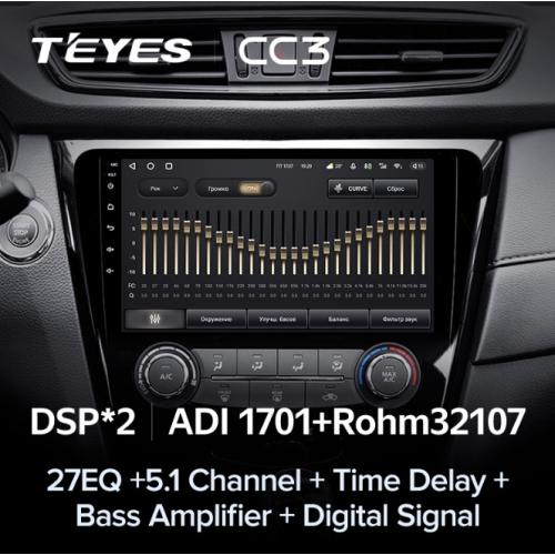 Штатная магнитола Teyes CC3 6/128 ГБ для Nissan Qashqai II, X-Trail III (T32) 2015-2019 кондиционер на Android 10.0