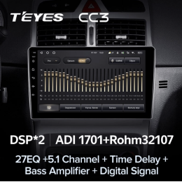 Штатная магнитола Teyes CC3 6/128 ГБ для Peugeot 307 I 2001-2008 на Android 10.0