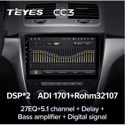 Штатная магнитола Teyes CC3 6/128 ГБ для Skoda Yeti 5L 2009-2014 на Android 10.0