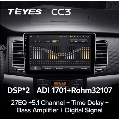 Автомагнитола Teyes CC3 6/128 ГБ для SsangYong Actyon, Korando 2010-2013 на Android 10.0