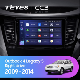 Штатная магнитола Teyes CC3 6/128 ГБ для Subaru Legacy V, Outback IV 2009-2014 на Android 10.0