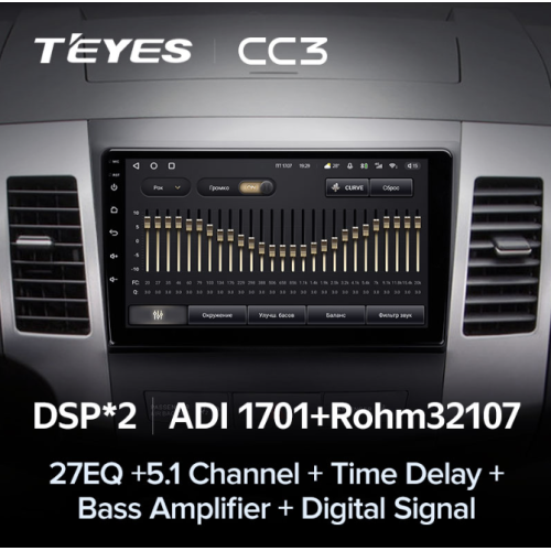 Штатная магнитола Teyes CC3 6/128 ГБ для Peugeot 4007 (2007 - 2012) на Android 10.0