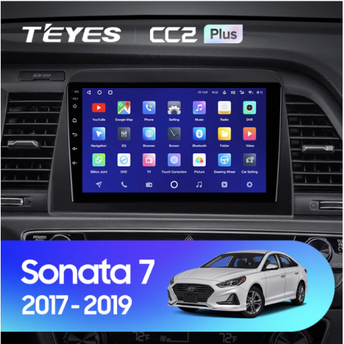 Штатная магнитола Teyes CC2 Plus 3/32 ГБ для Hyundai Sonata VII (LF) 2017-2019 на Android 10.0