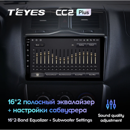 Штатная магнитола Teyes CC2 Plus 3/32 ГБ для LADA Granta Cross 2018-2025 на Android 10.0